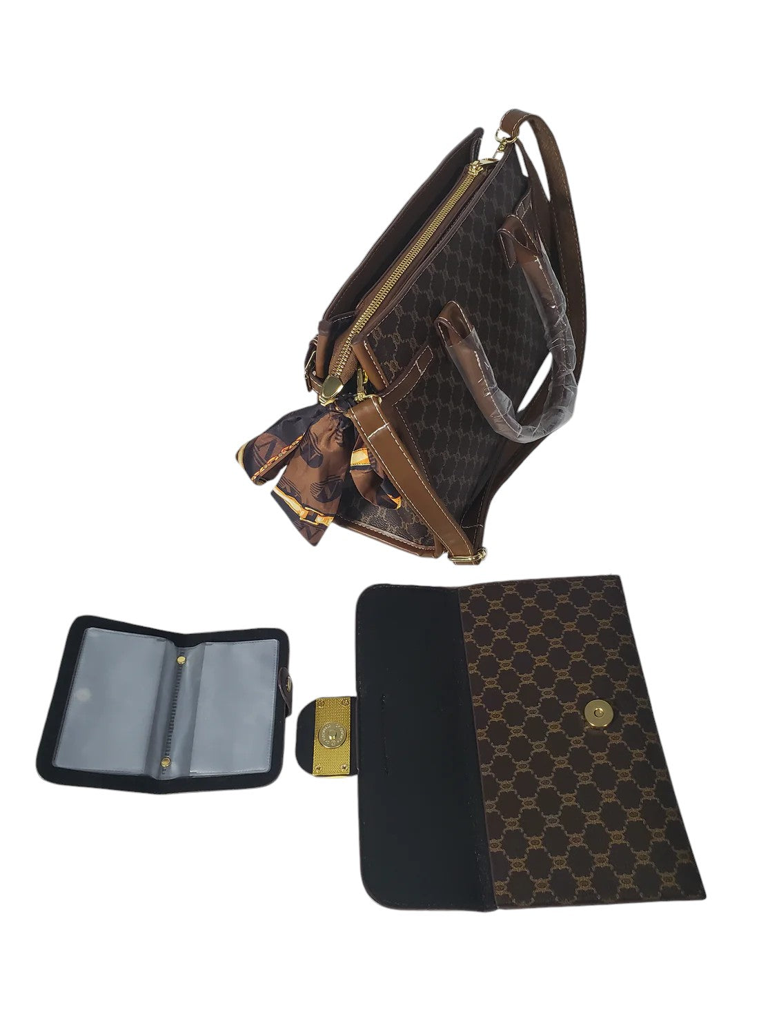 3 Piece Purse Set Brown