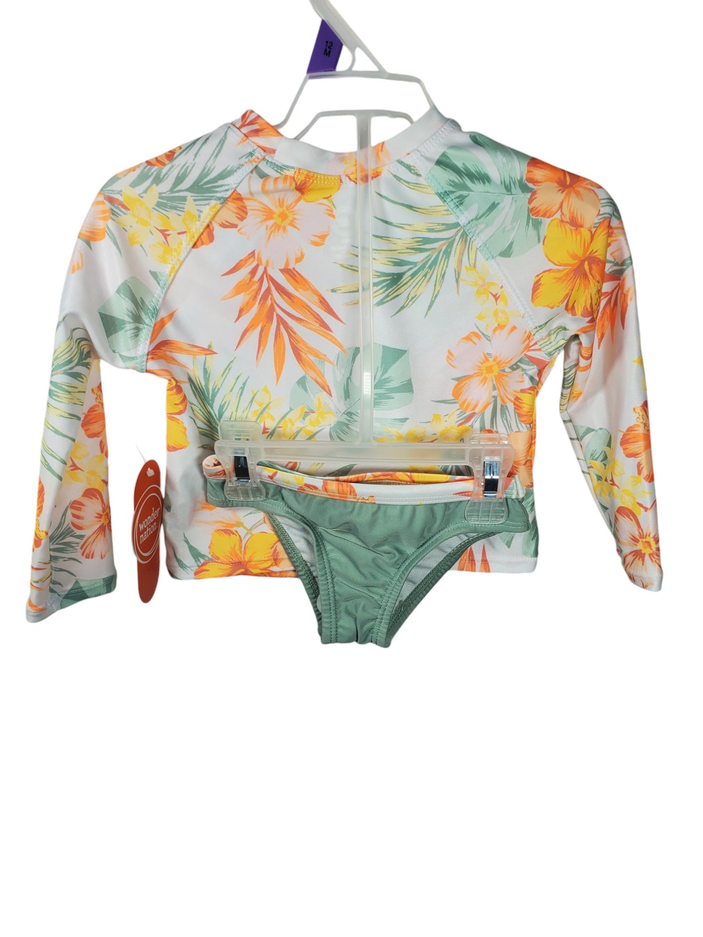 Tropical Flowers Toddler Swimwear 2 Piece Set